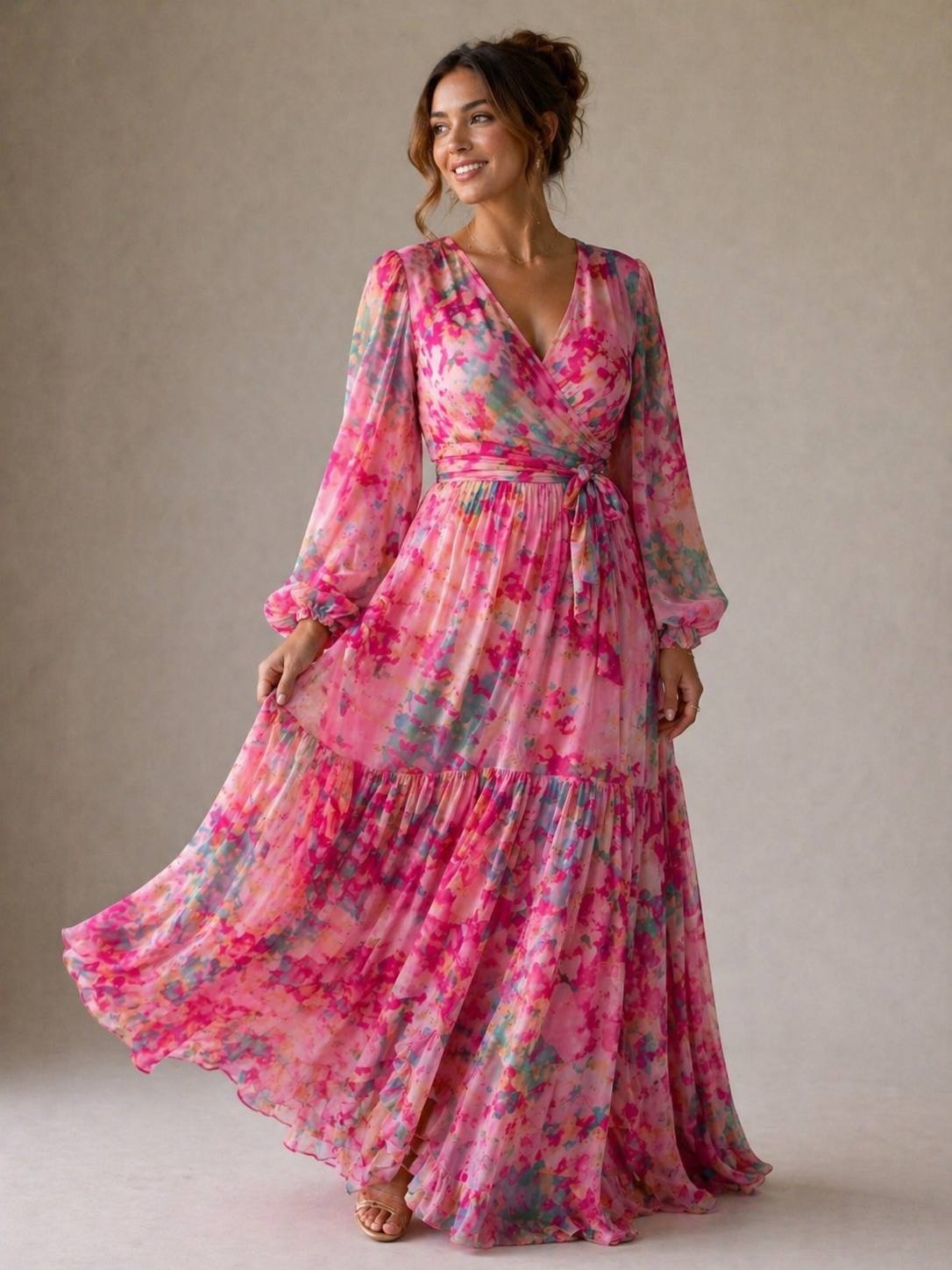 Diane & Susan™ | Wrap Dress with Floral Print