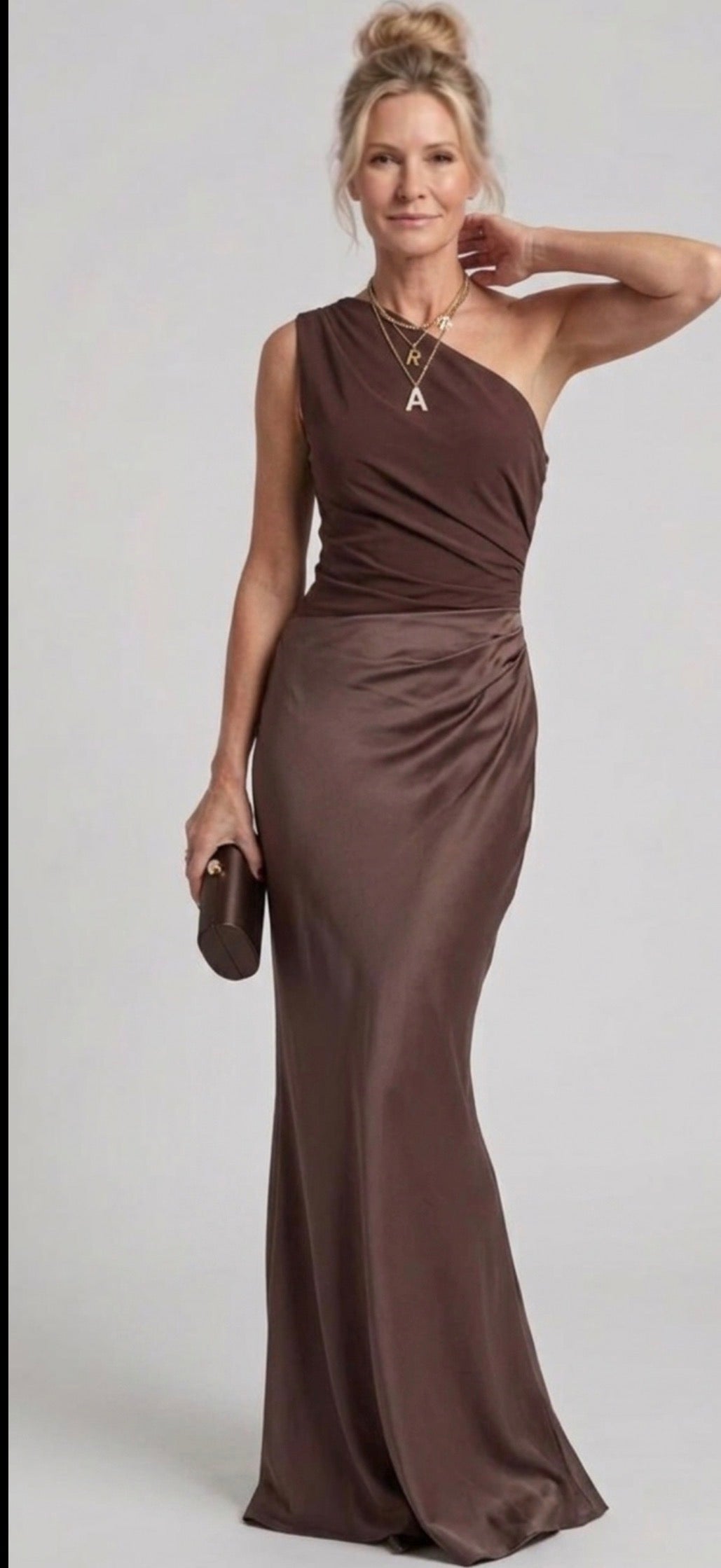 Diane & Susan™ | Maxi Dress with a Guilt in Satin