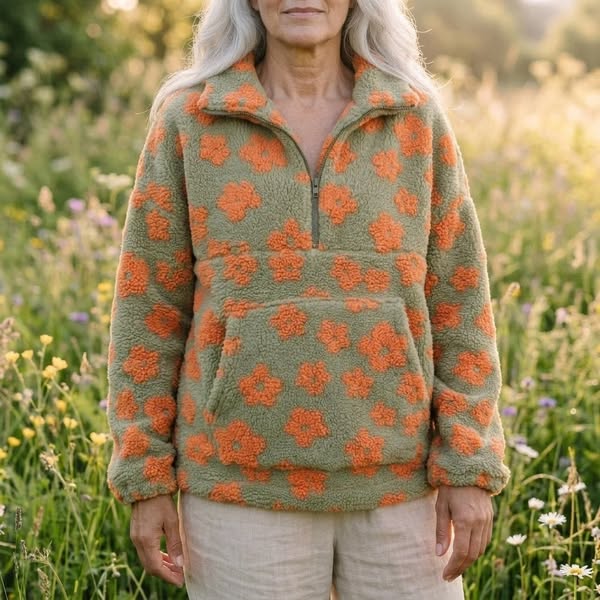 Ottilie | Floral Teddy Fleece Jacket