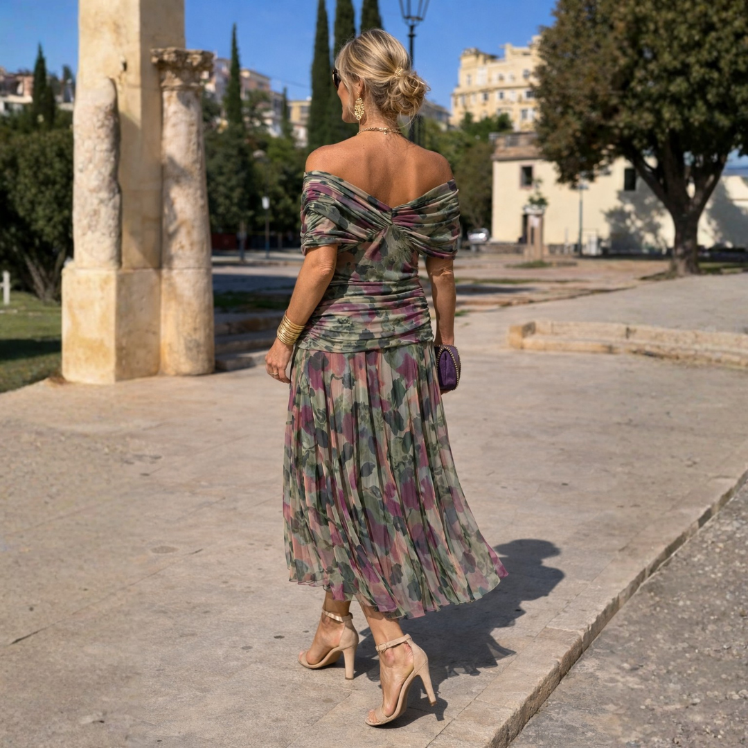Odette | Tummy Flattering Off Shoulder Maxi Dress