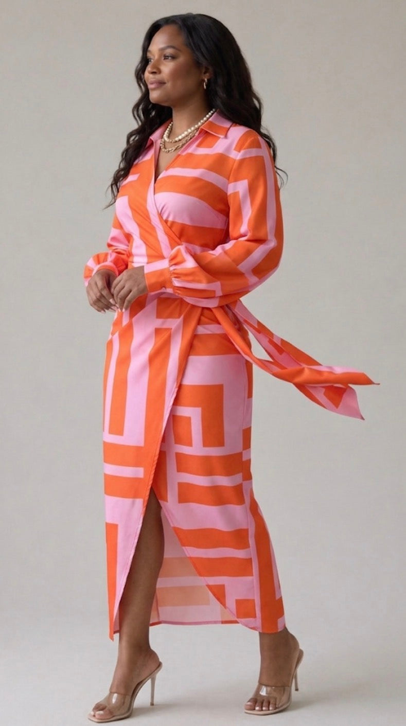 Diane & Susan™| Printed Wrap Dress