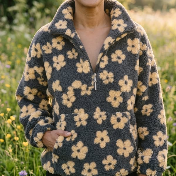 Ottilie | Floral Teddy Fleece Jacket