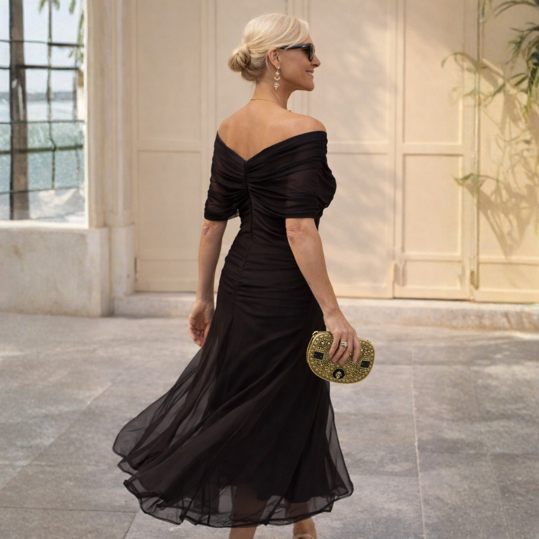 Odette | Tummy Flattering Off Shoulder Maxi Dress