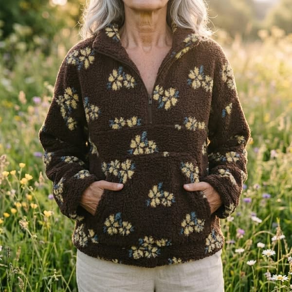 Ottilie | Floral Teddy Fleece Jacket