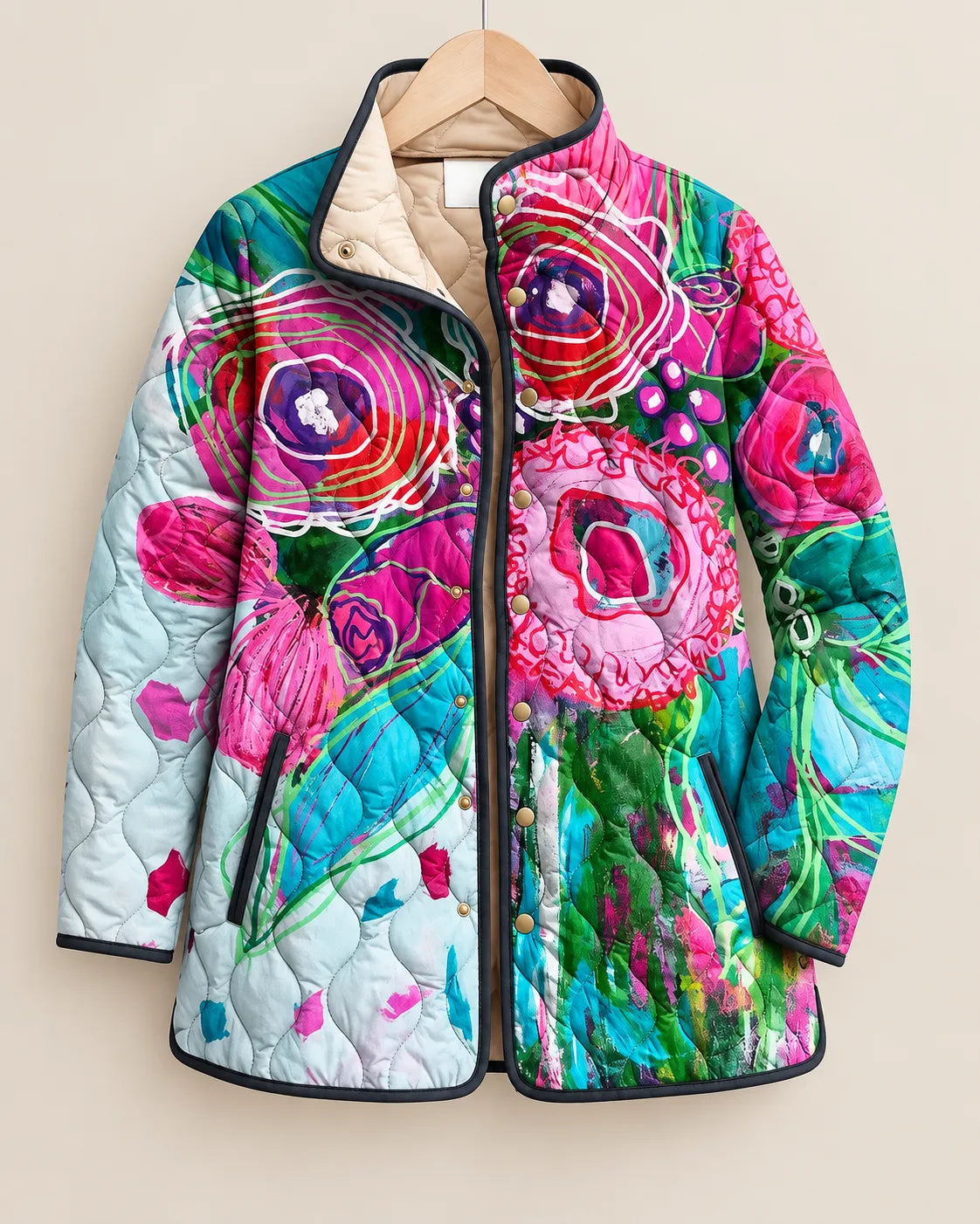 Eliana Vibrant Paisley Quilted Jacket