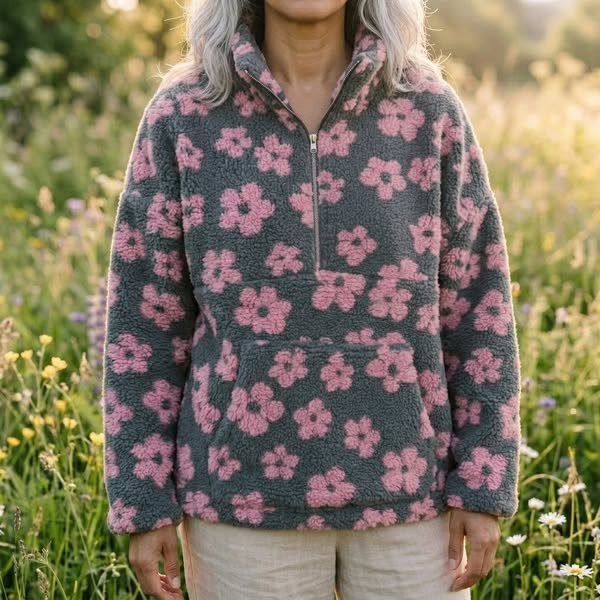 Ottilie | Floral Teddy Fleece Jacket