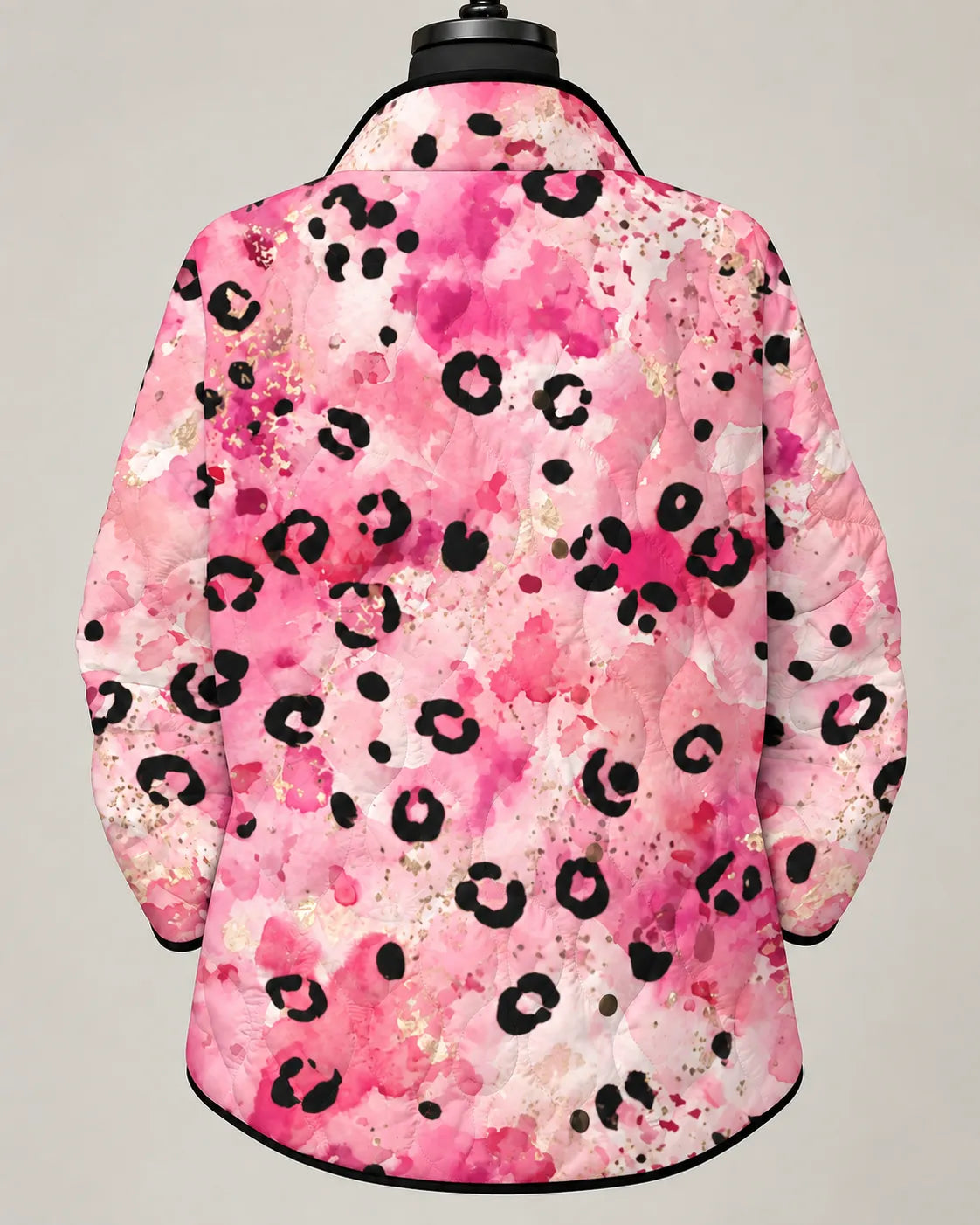 Rosalie | Watercolor Leopard Quilted Jacket