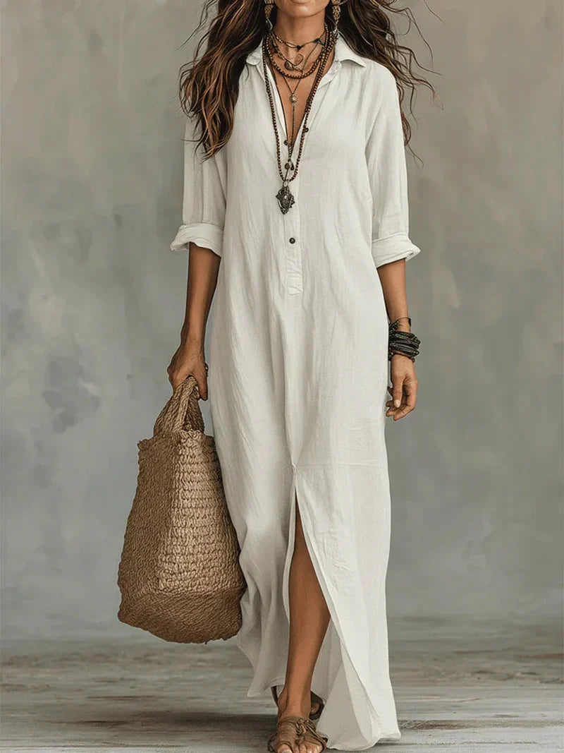 Josephine | Relaxed Collared Button Maxi Dress