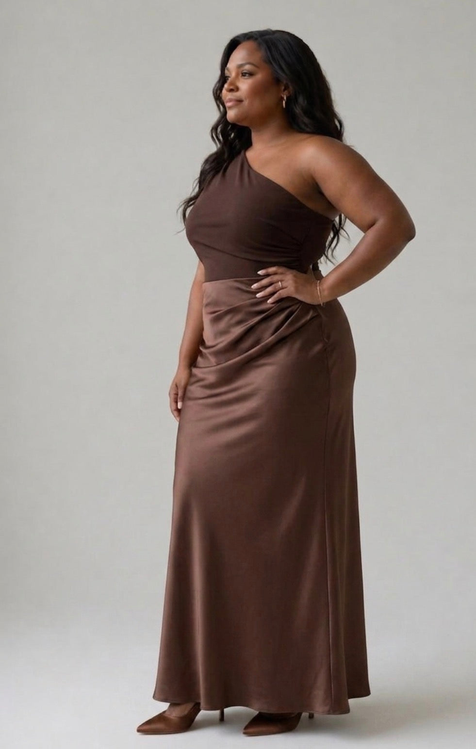 Diane & Susan™ | Maxi Dress with a Guilt in Satin