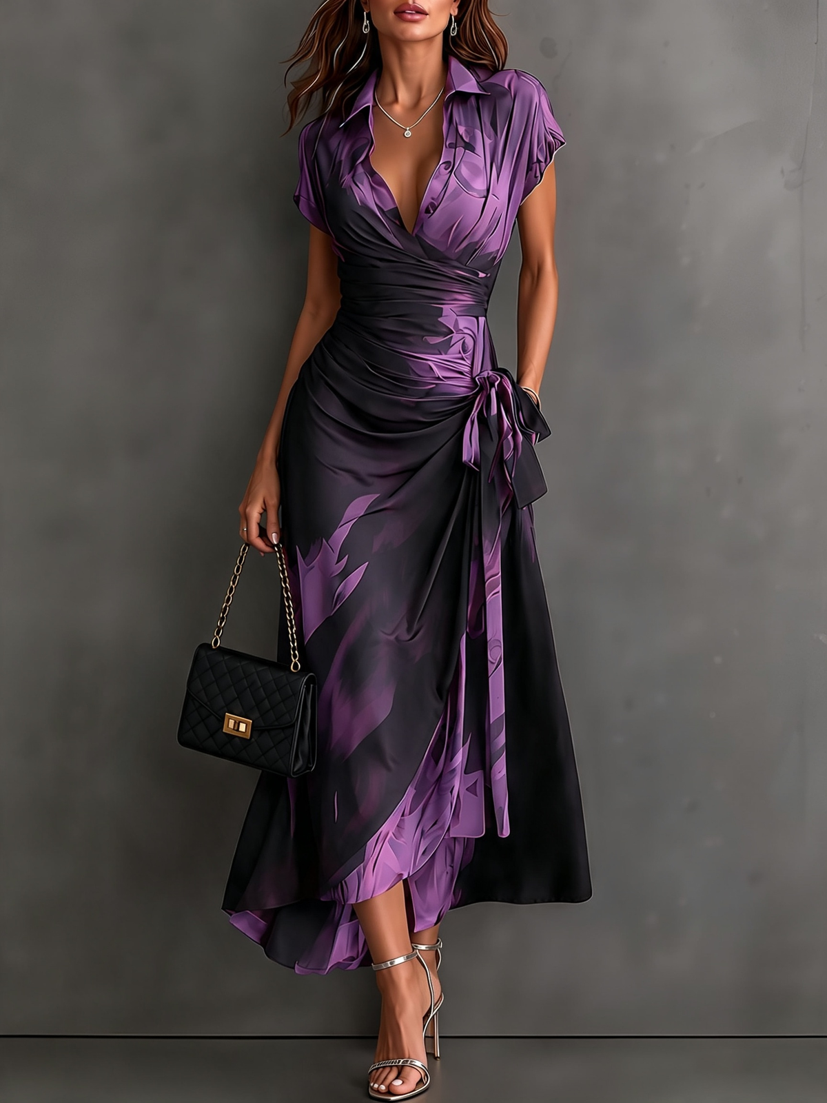 Marielle | Abstract Wrap Midi Dress