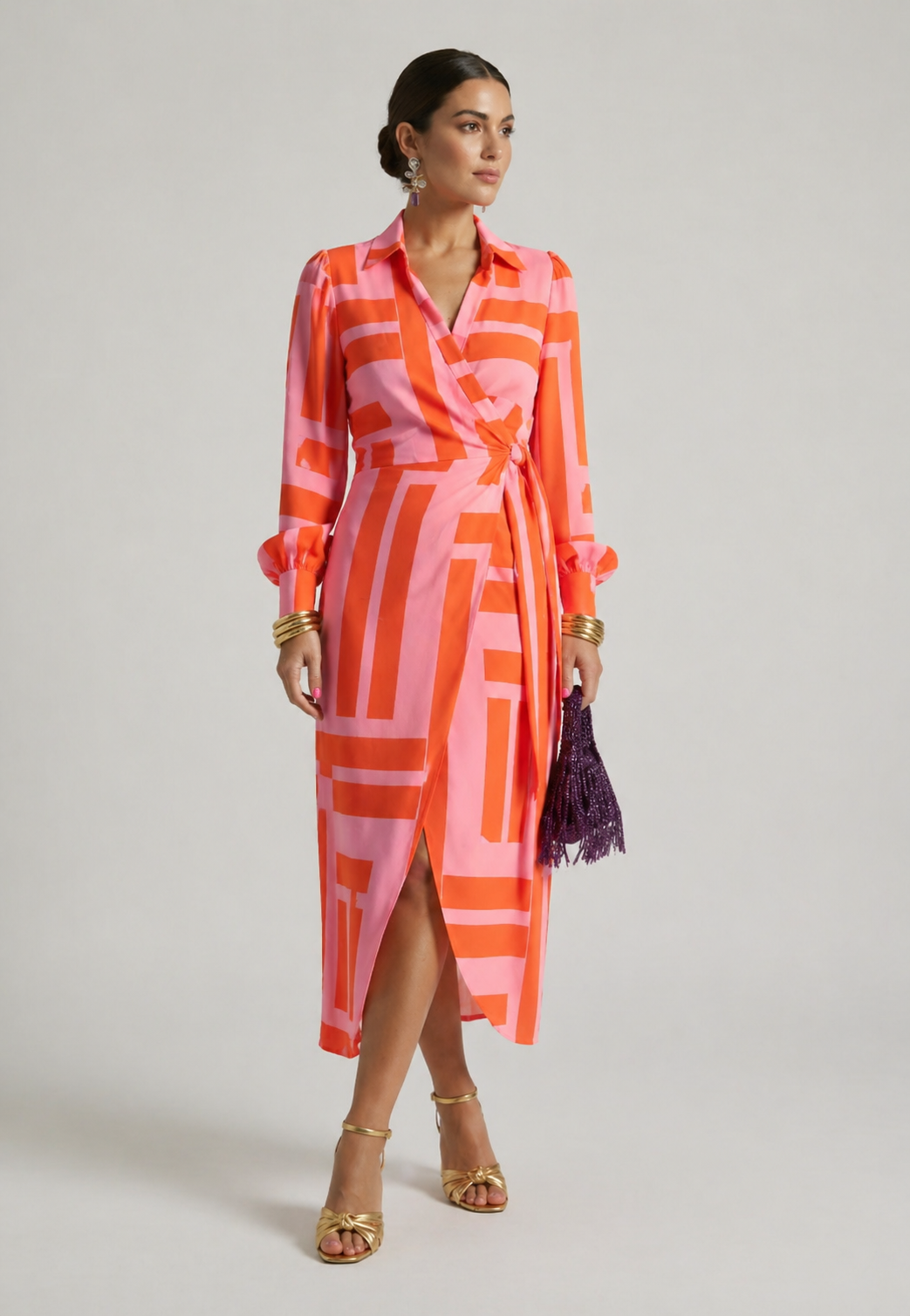 Diane & Susan™| Printed Wrap Dress