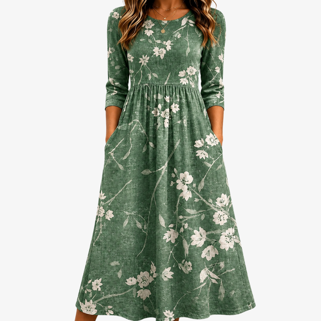 Evelyn | Relaxed Floral Midi Dress