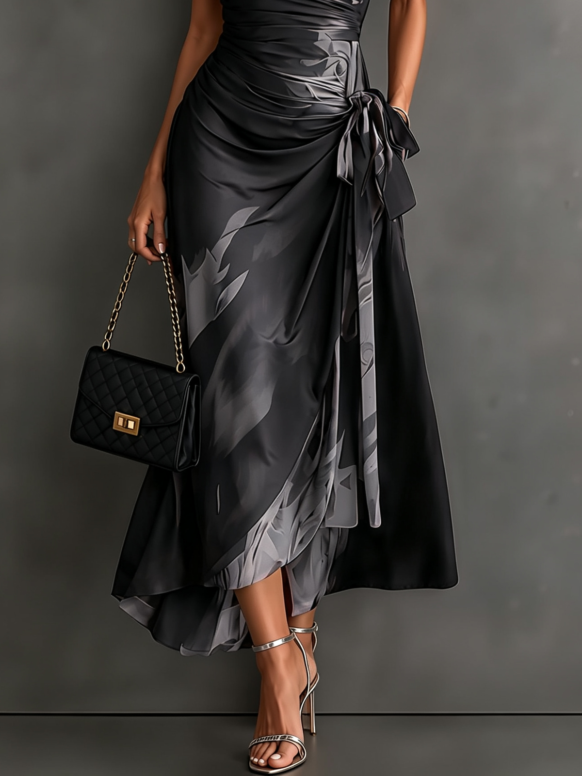 Marielle | Abstract Wrap Midi Dress