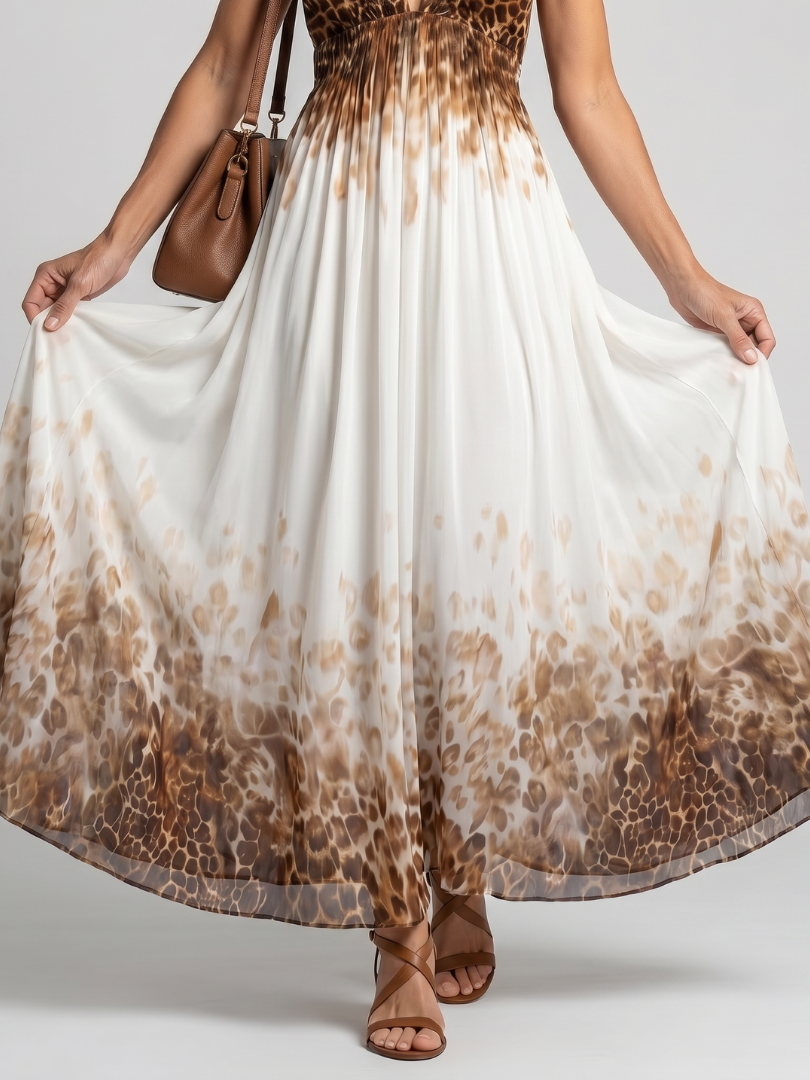 Diane & Susan Pleated White Midi Dress