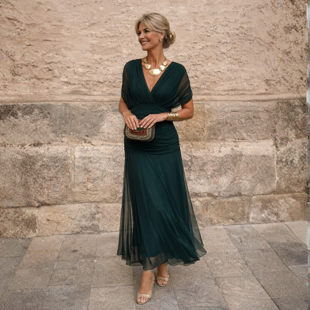 Odette | Tummy Flattering Off Shoulder Maxi Dress
