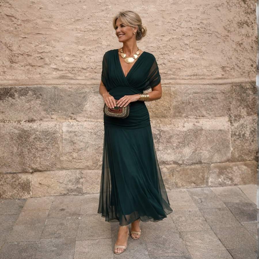 Odette | Tummy Flattering Off Shoulder Maxi Dress