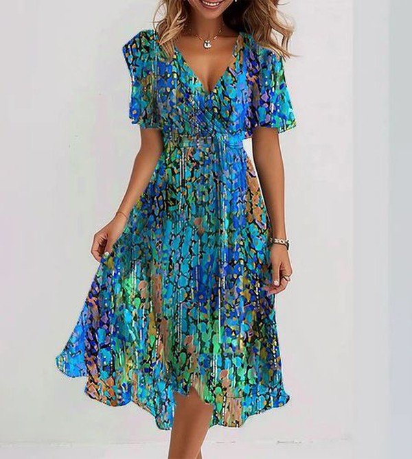 Marina | Breezy Blue Midi Dress