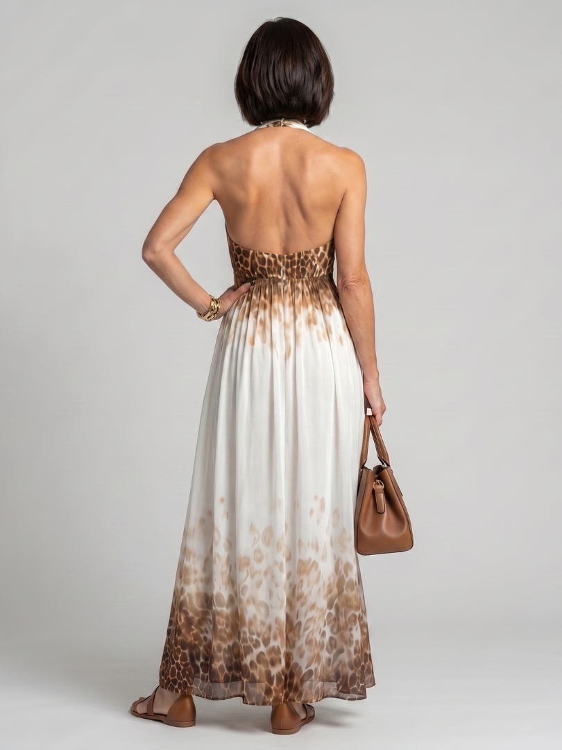 Diane & Susan Pleated White Midi Dress