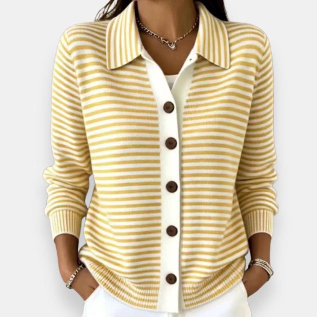 Evelyn | Classic Striped Button Cardigan
