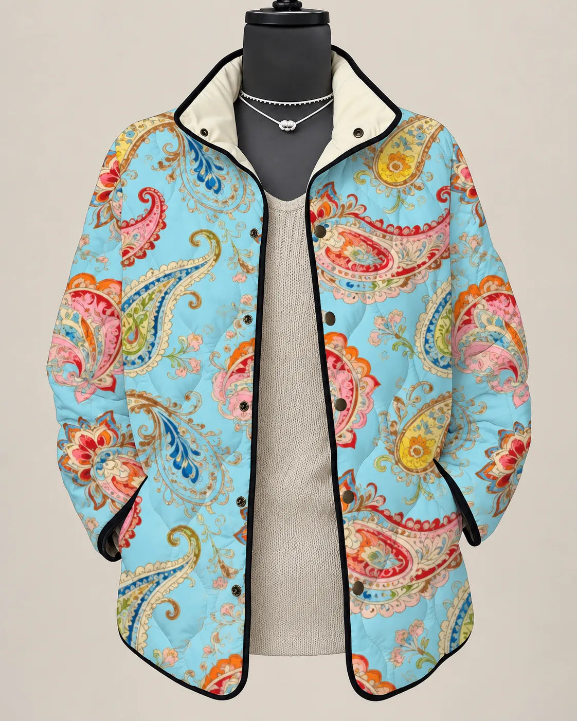 Eliana Vibrant Paisley Quilted Jacket