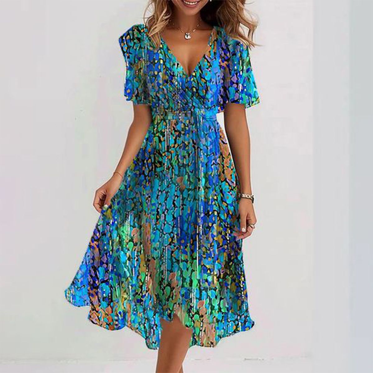 Marina | Breezy Blue Midi Dress
