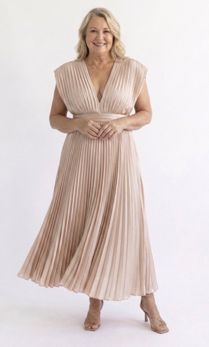 Diane & Susan™ | Timeless Pleated Midi Dress