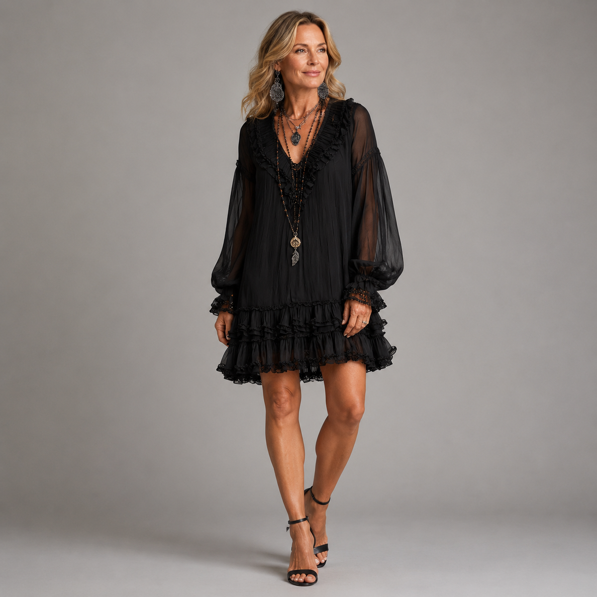 Elodie | Ruffle A-Line Mini Dress