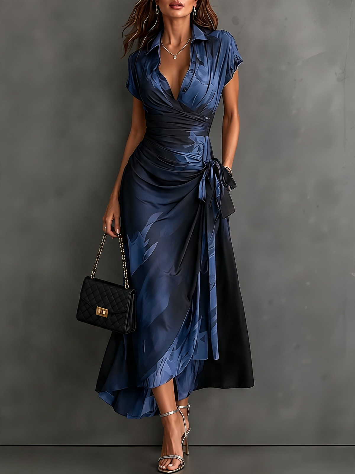 Marielle | Abstract Wrap Midi Dress