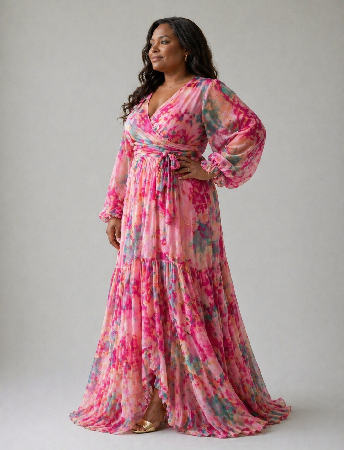 Diane & Susan™ | Wrap Dress with Floral Print
