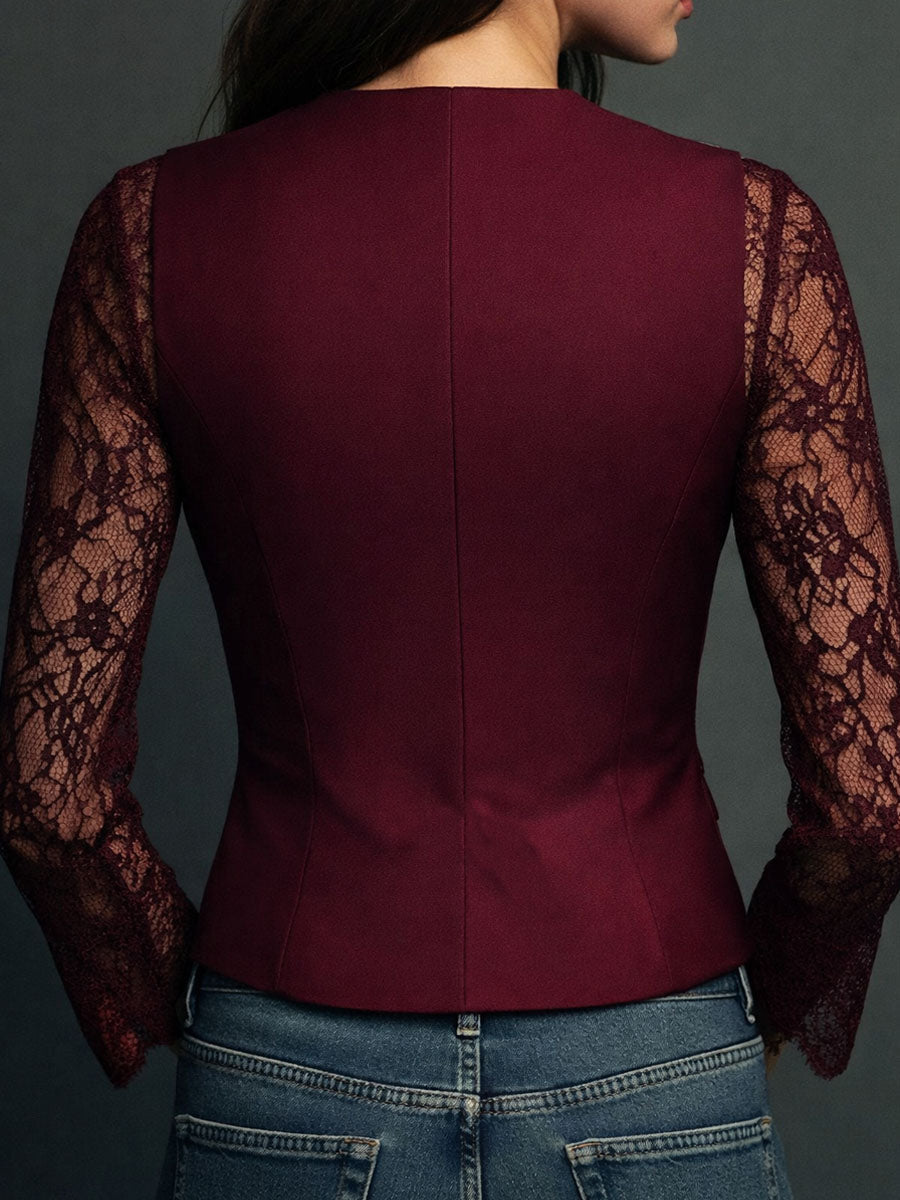 Sabine | Sheer Sleeve Blazer Top