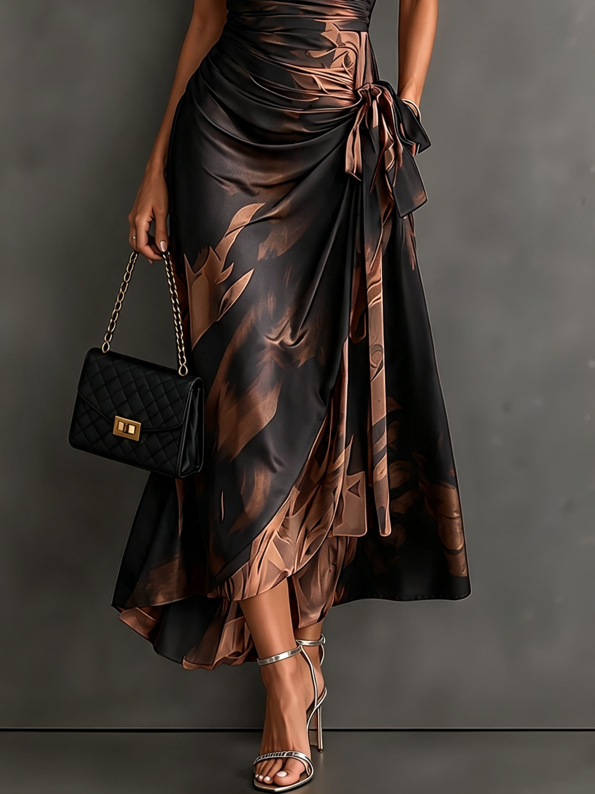 Marielle | Abstract Wrap Midi Dress