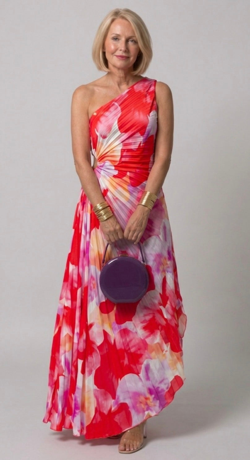 Diane & Susan™ | Pleated One-Shoulder Dress
