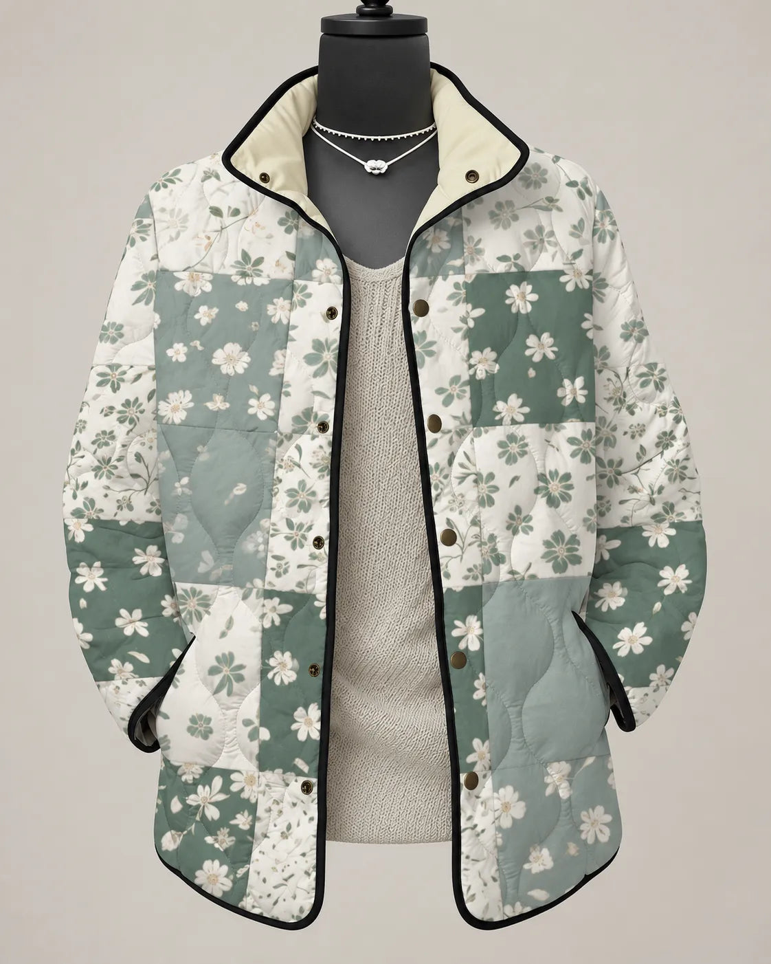 Elowen Meadow Patchwork Floral Quilted Jacket