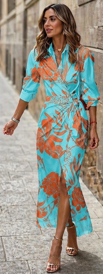 Diane & Susan™| Printed Wrap Dress