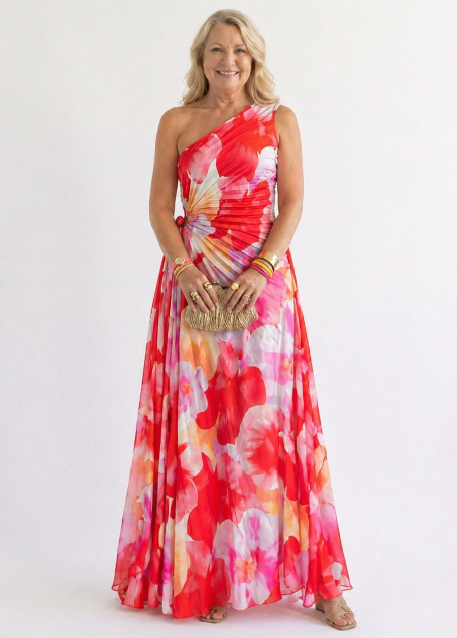 Diane & Susan™ | Pleated One-Shoulder Dress
