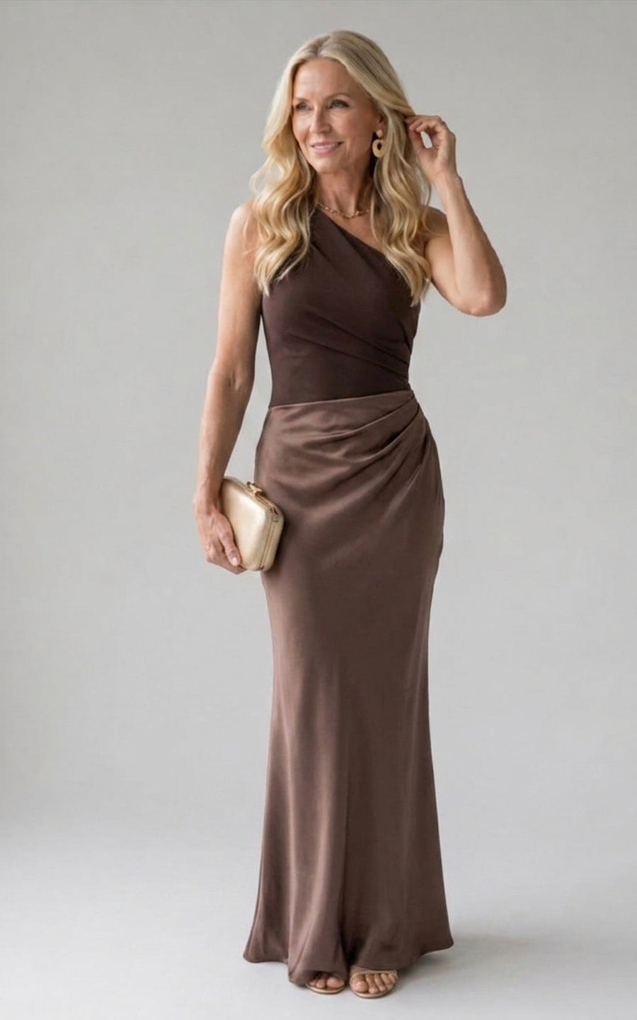 Diane & Susan™ | Maxi Dress with a Guilt in Satin