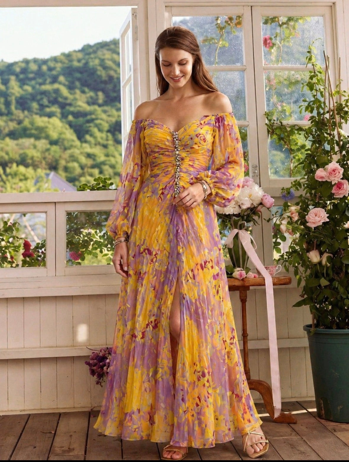 Diane & Susan™ | Elegant Dress with V-Neck