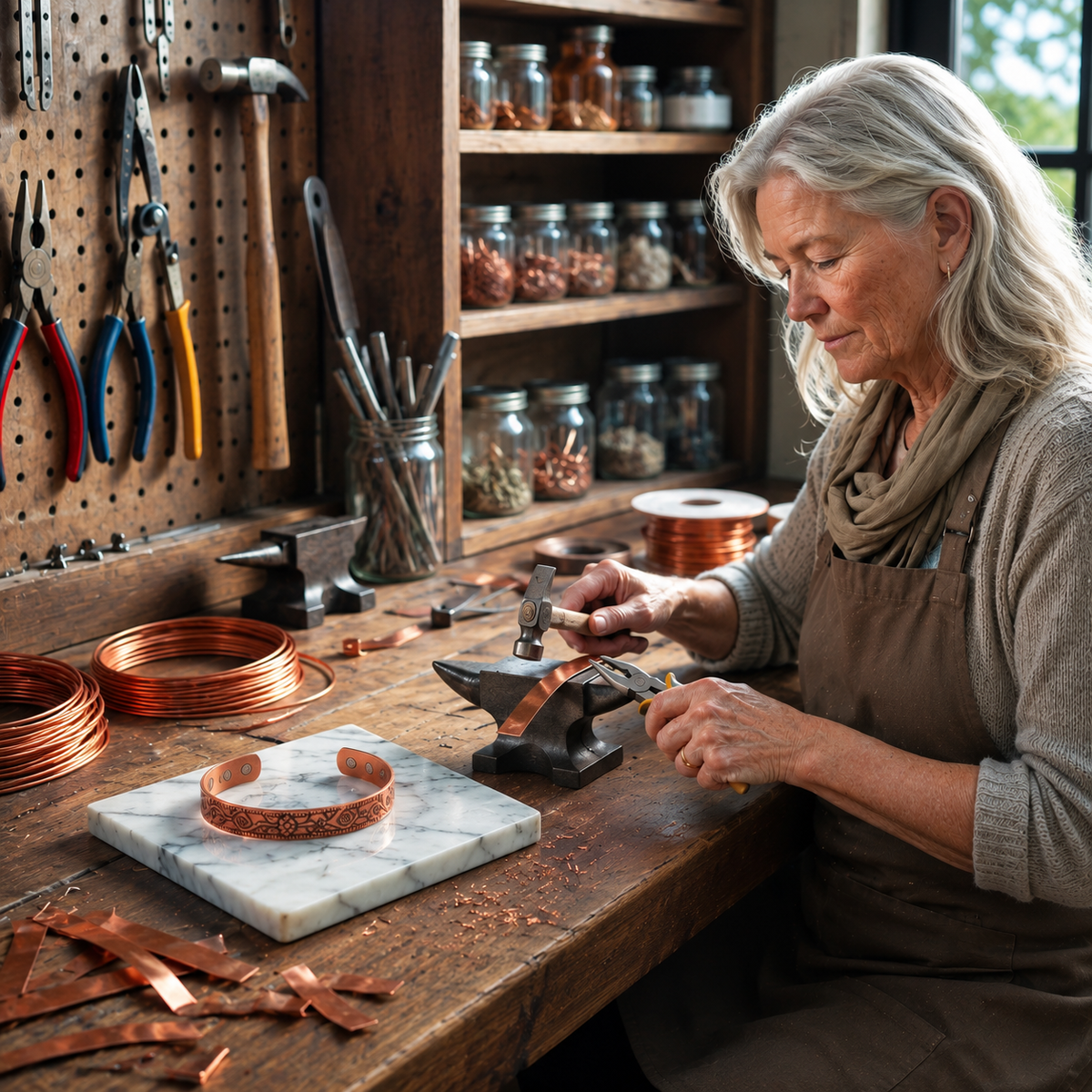 Furrow Copper Ring