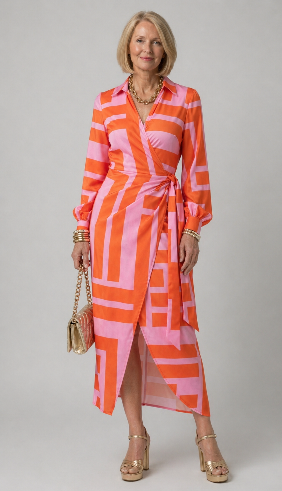 Diane & Susan™| Printed Wrap Dress