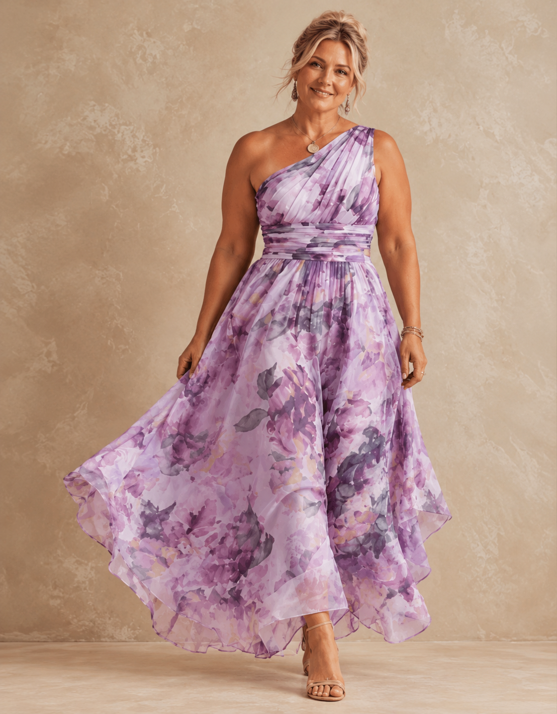 Adeline | One-Shoulder Floral Dress