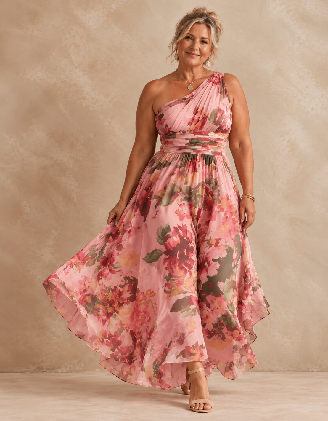 Adeline | One-Shoulder Floral Dress