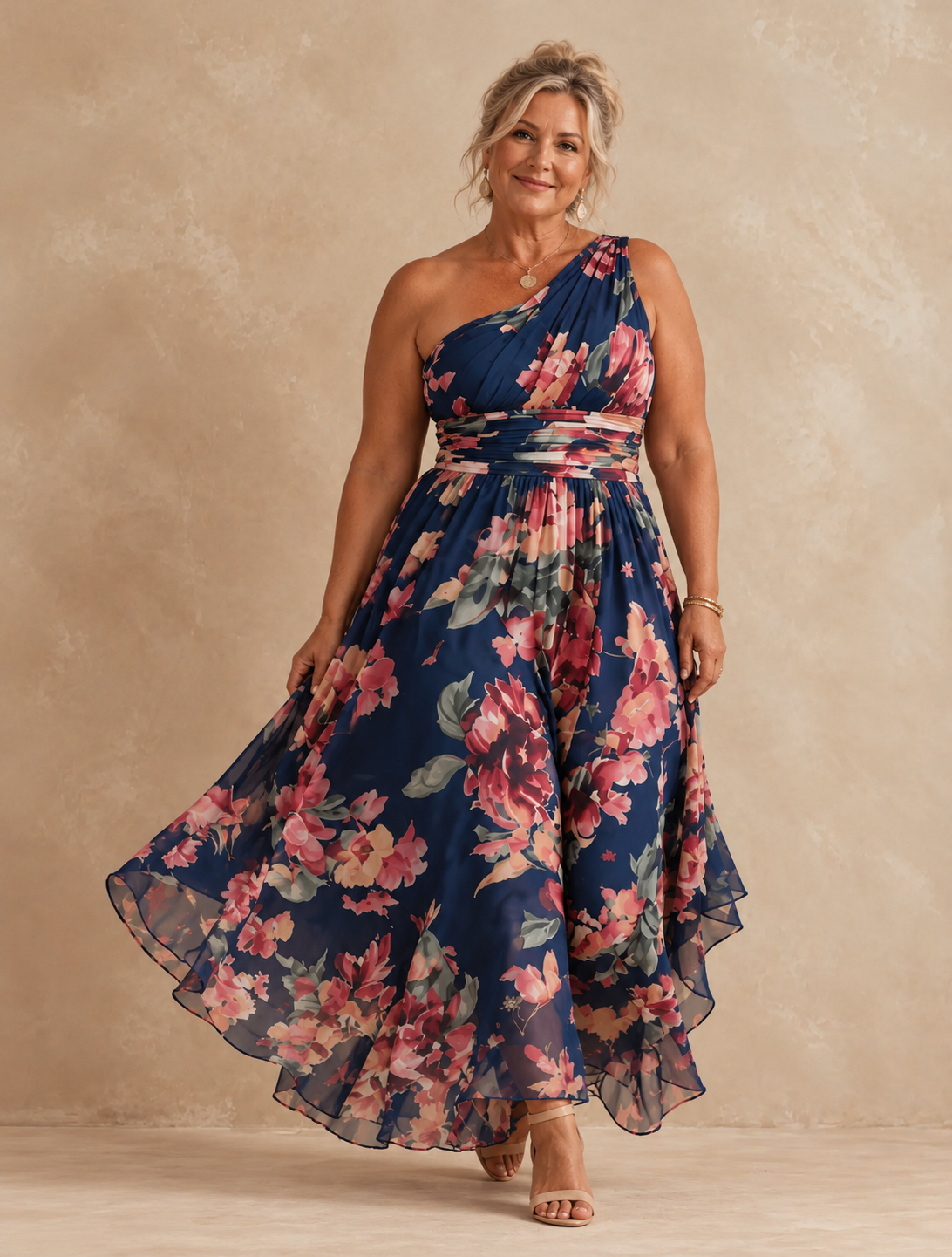 Adeline | One-Shoulder Floral Dress