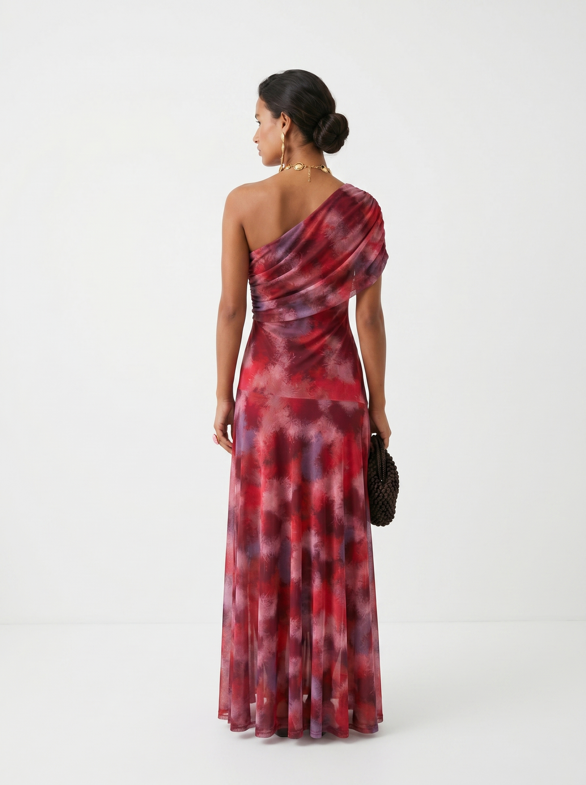Isabella One-Shoulder Print Maxi Dress