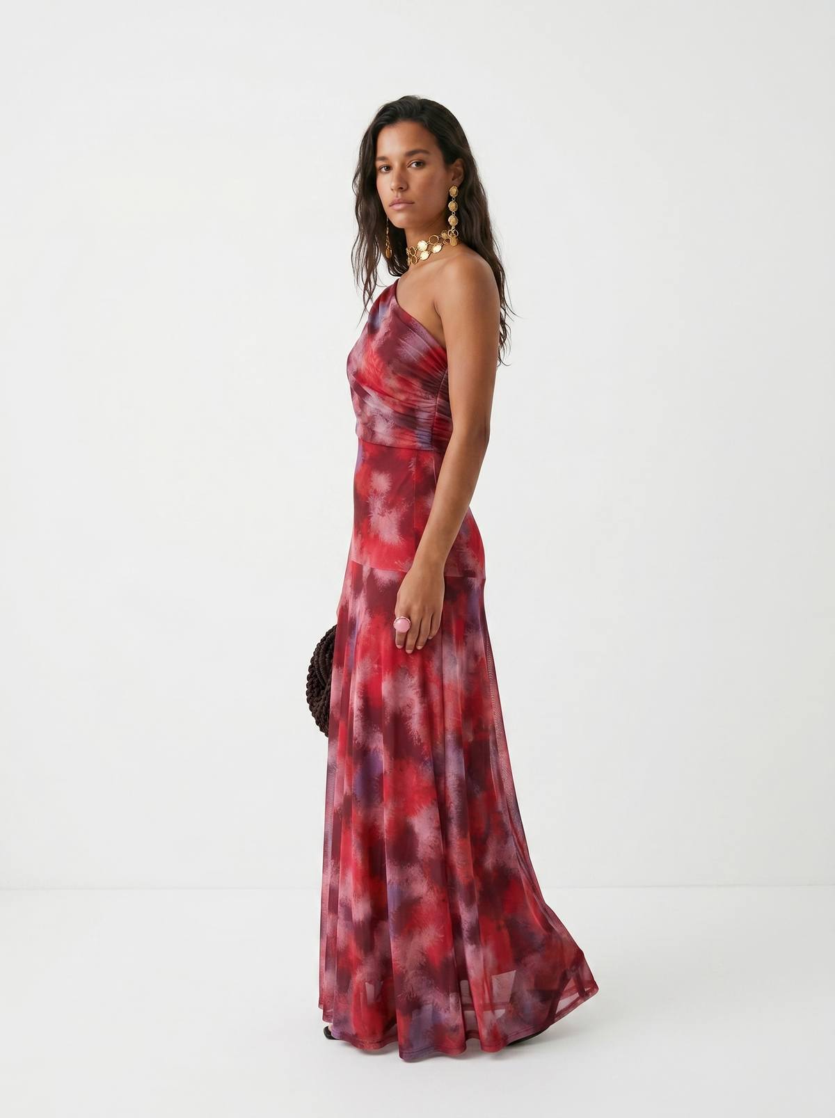 Isabella One-Shoulder Print Maxi Dress