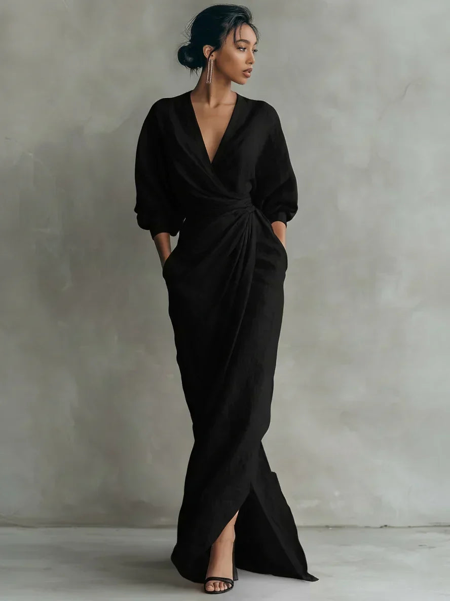 Marisol Maxi Dress with V-Neck