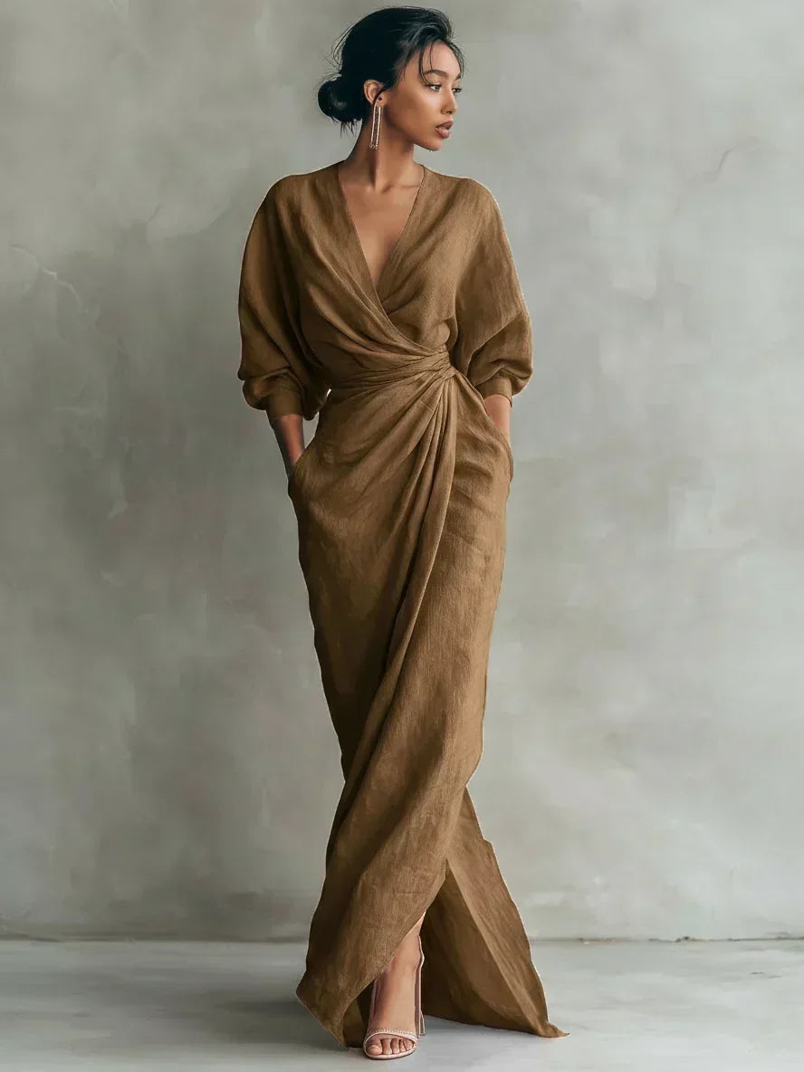 Marisol Maxi Dress with V-Neck