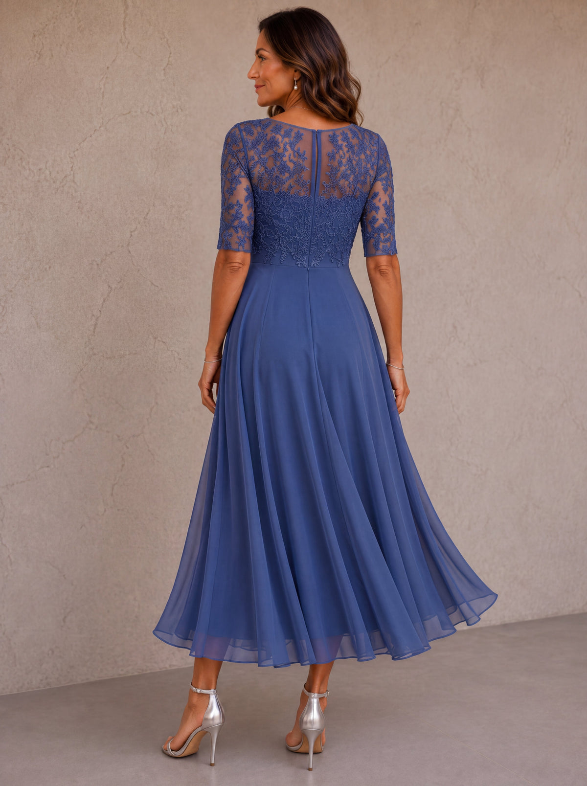 Isolde | Lace and Chiffon Occasion Dress