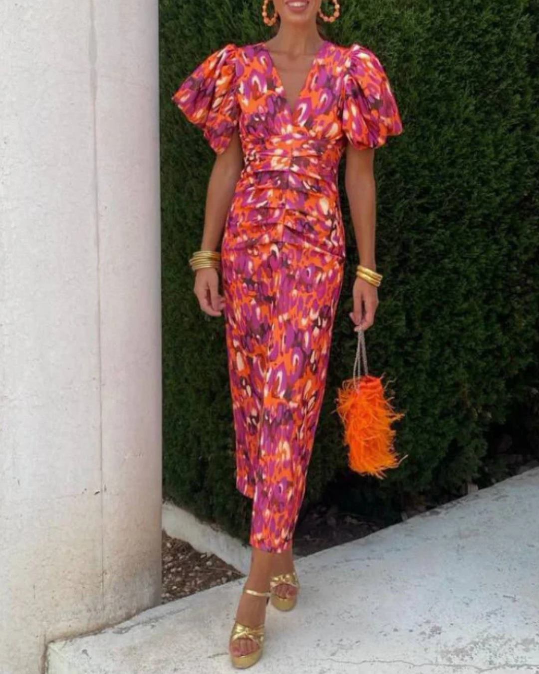Diane & Susan™ | Vivid Pleated Midi Dress