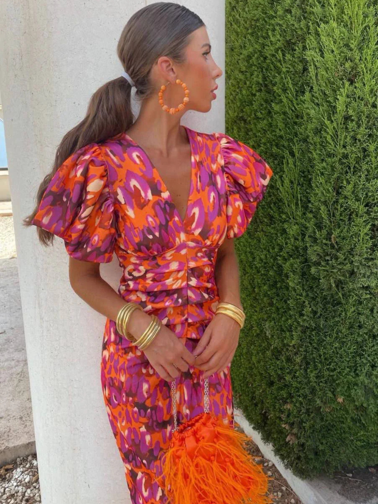 Diane & Susan™ | Vivid Pleated Midi Dress