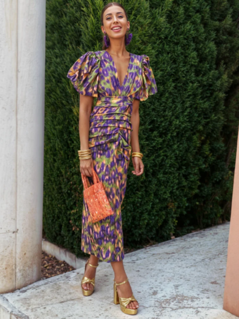 Diane & Susan™ | Vivid Pleated Midi Dress